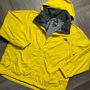 The North Face Mens Jacket Yellow Extra Large HyVent Waterproof Hooded Vintage